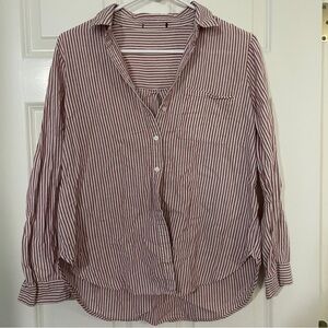 Striped Button-Up Women's Top